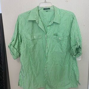 Ralph Lauren Mint Striped Button-Down Shirt
